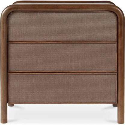 Rye Wood Warm Brown 3 Drawer Nightstand - LOOMLAN - Moe's Home - Nightstands