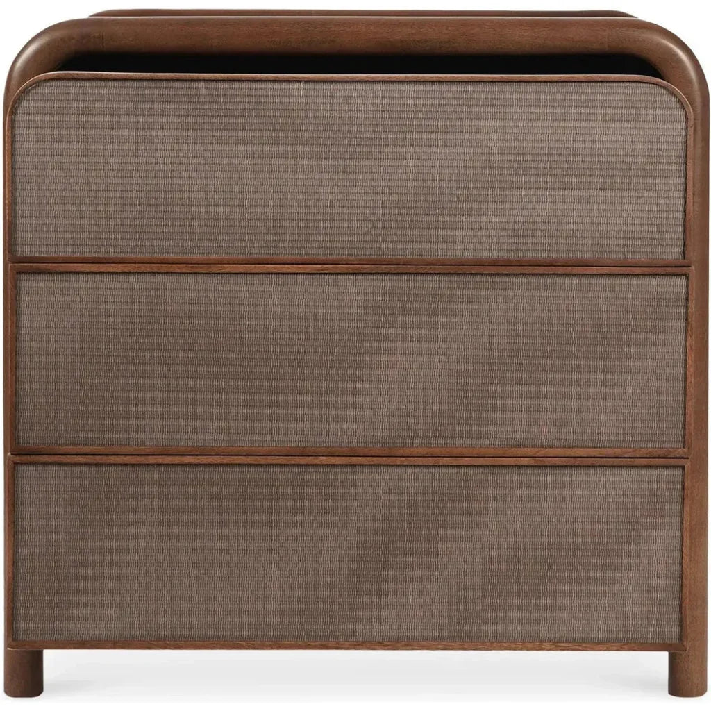 Rye Wood Warm Brown 3 Drawer Nightstand - LOOMLAN - Moe's Home - Nightstands