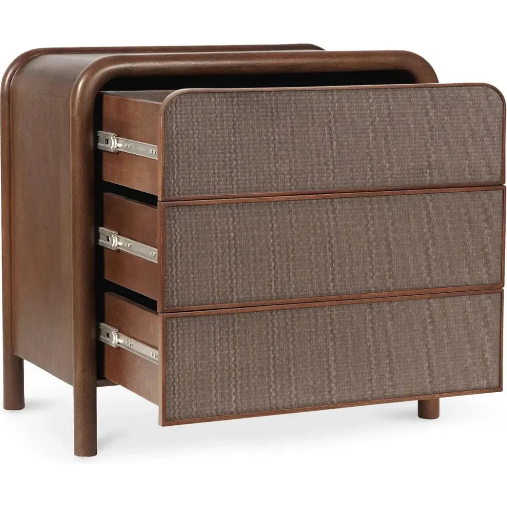 Rye Wood Warm Brown 3 Drawer Nightstand - LOOMLAN - Moe's Home - Nightstands