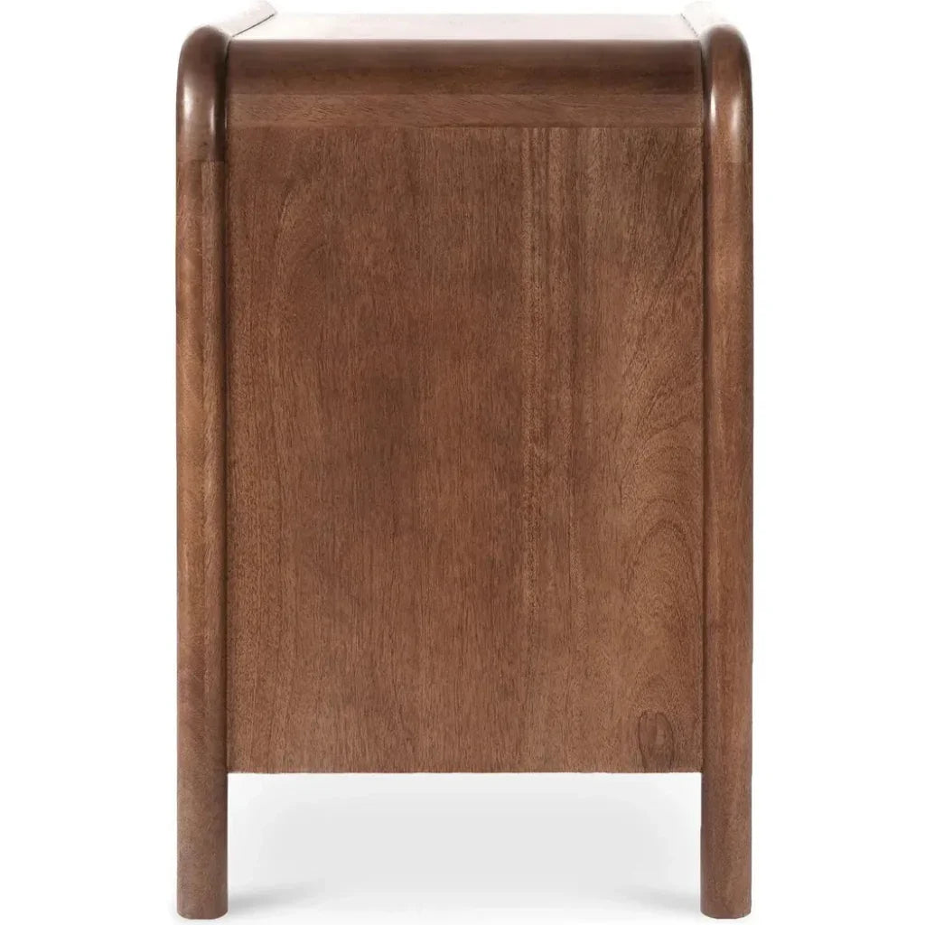 Rye Wood Warm Brown 3 Drawer Nightstand - LOOMLAN - Moe's Home - Nightstands