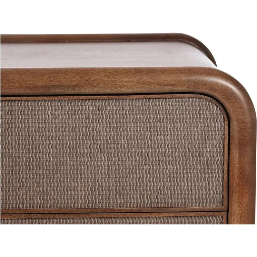 Rye Wood Warm Brown 3 Drawer Nightstand - LOOMLAN - Moe's Home - Nightstands