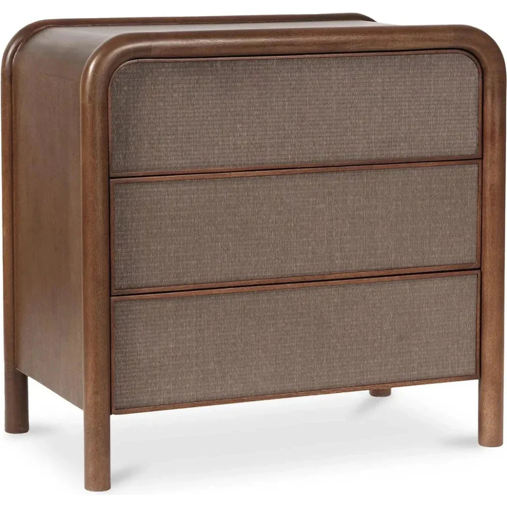 Rye Wood Warm Brown 3 Drawer Nightstand - LOOMLAN - Moe's Home - Nightstands