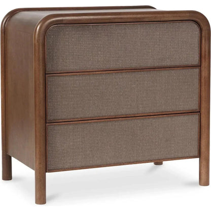 Rye Wood Warm Brown 3 Drawer Nightstand - LOOMLAN - Moe's Home - Nightstands