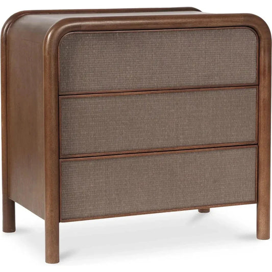 Rye Wood Warm Brown 3 Drawer Nightstand - LOOMLAN - Moe's Home - Nightstands