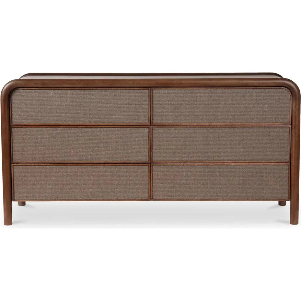 Rye Wood Warm Brown 6 Drawer Dresser - LOOMLAN - Moe's Home - Dressers