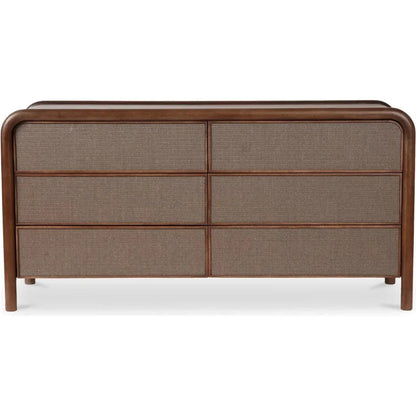 Rye Wood Warm Brown 6 Drawer Dresser - LOOMLAN - Moe's Home - Dressers