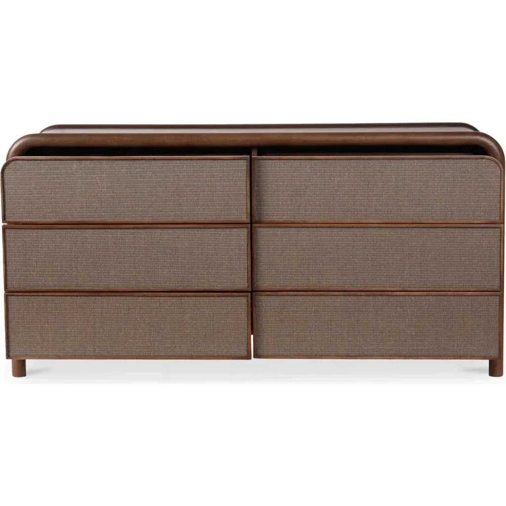Rye Wood Warm Brown 6 Drawer Dresser - LOOMLAN - Moe's Home - Dressers