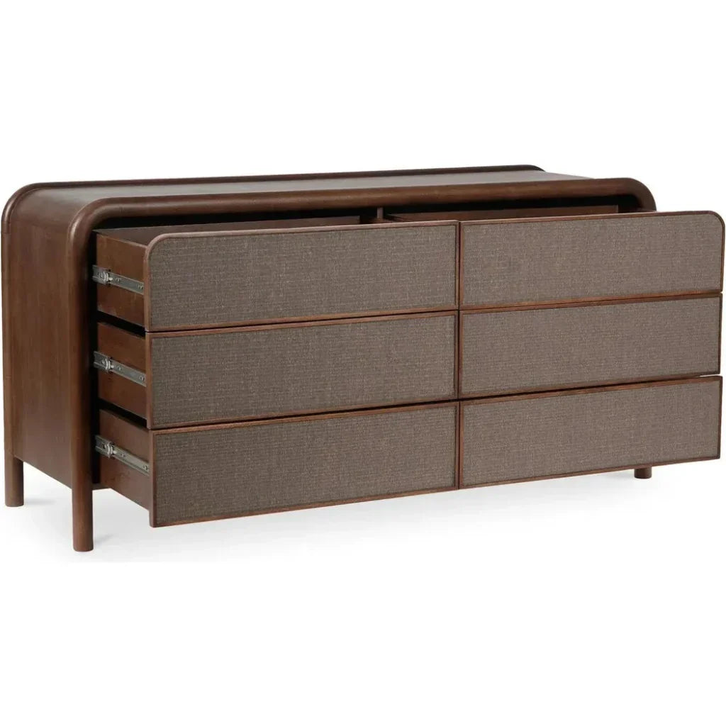 Rye Wood Warm Brown 6 Drawer Dresser - LOOMLAN - Moe's Home - Dressers