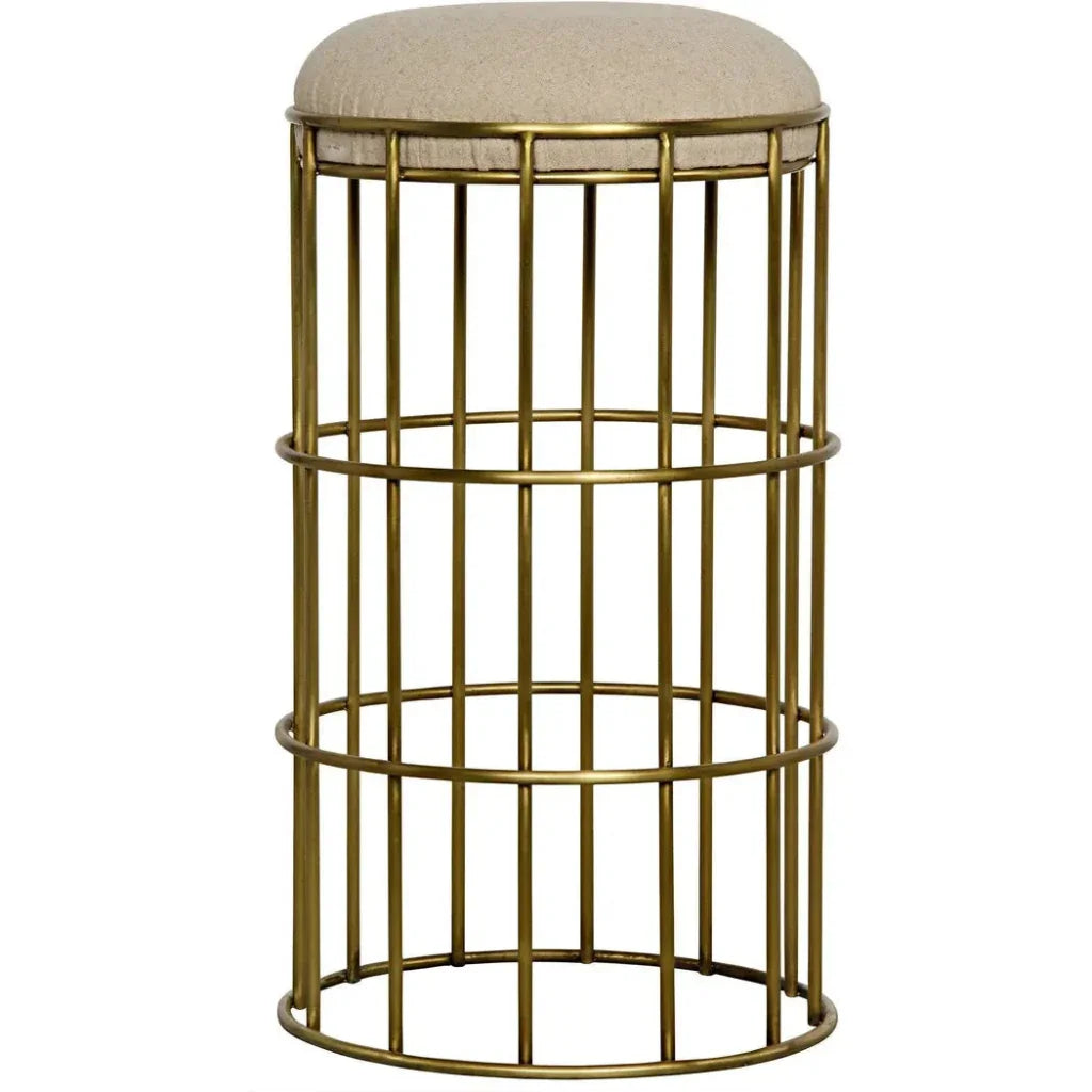 Ryley Counter Stool, Steel with Brass Finish - LOOMLAN - Noir - Counter Stools