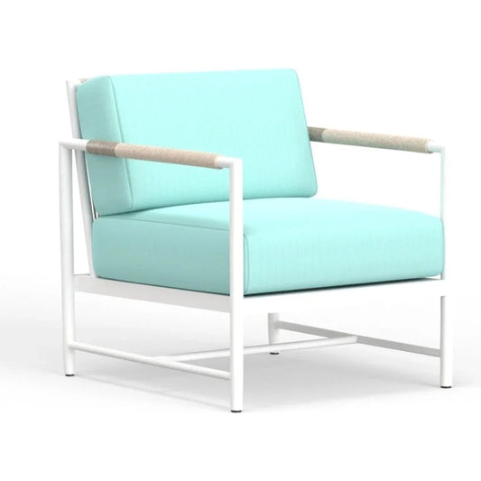 Sabbia Sunbrella Modern Outdoor Club Chair-Outdoor Accent Chairs-Sunset West-Dupione Celeste-LOOMLAN