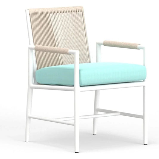 Sabbia Sunbrella Outdoor Dining Armchair 2PC-Outdoor Dining Chairs-Sunset West-Dupione Celeste-LOOMLAN