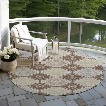 Sabella Brown Washable Indoor - Outdoor Rug - LOOMLAN - LOOMLAN Rugs - Outdoor Rugs