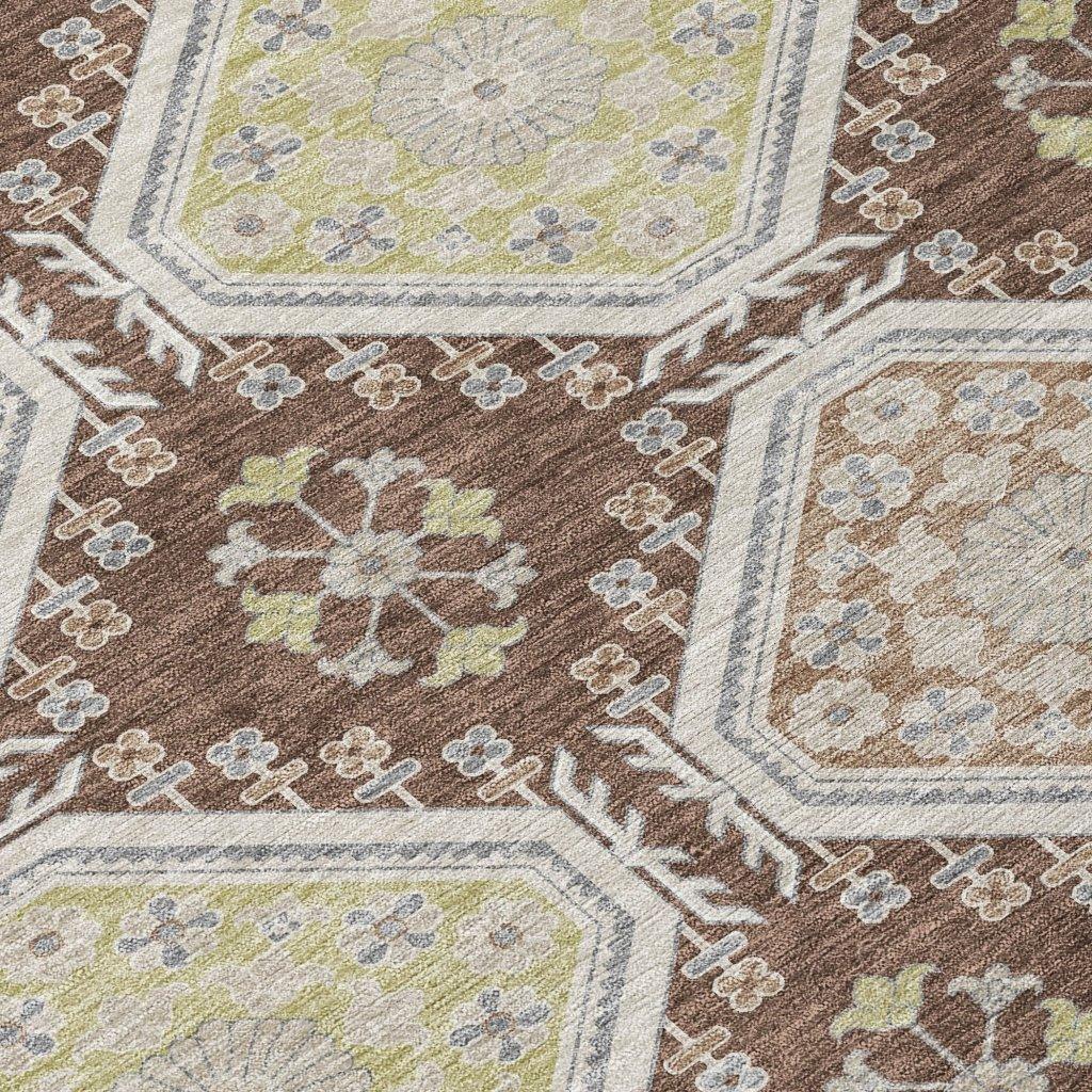 Sabella Brown Washable Indoor - Outdoor Rug - LOOMLAN - LOOMLAN Rugs - Outdoor Rugs