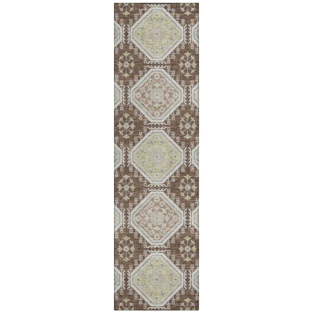 Sabella Brown Washable Indoor - Outdoor Rug - LOOMLAN - LOOMLAN Rugs - Outdoor Rugs