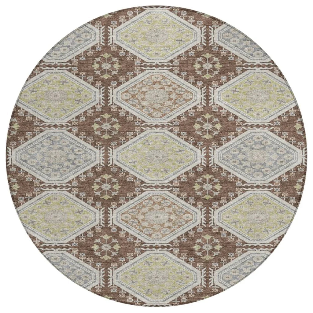 Sabella Brown Washable Indoor - Outdoor Rug - LOOMLAN - LOOMLAN Rugs - Outdoor Rugs