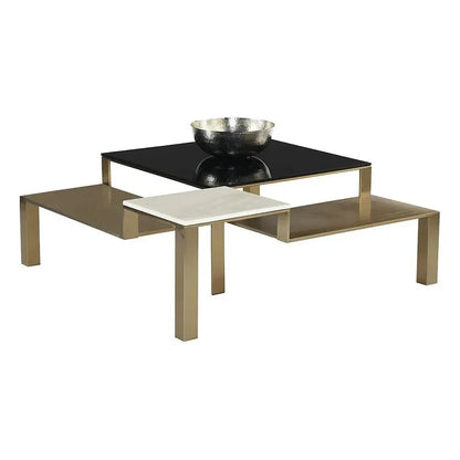 Saber Coffee Table With Marble & Gold Finish - LOOMLAN - SUNPAN - Coffee Tables