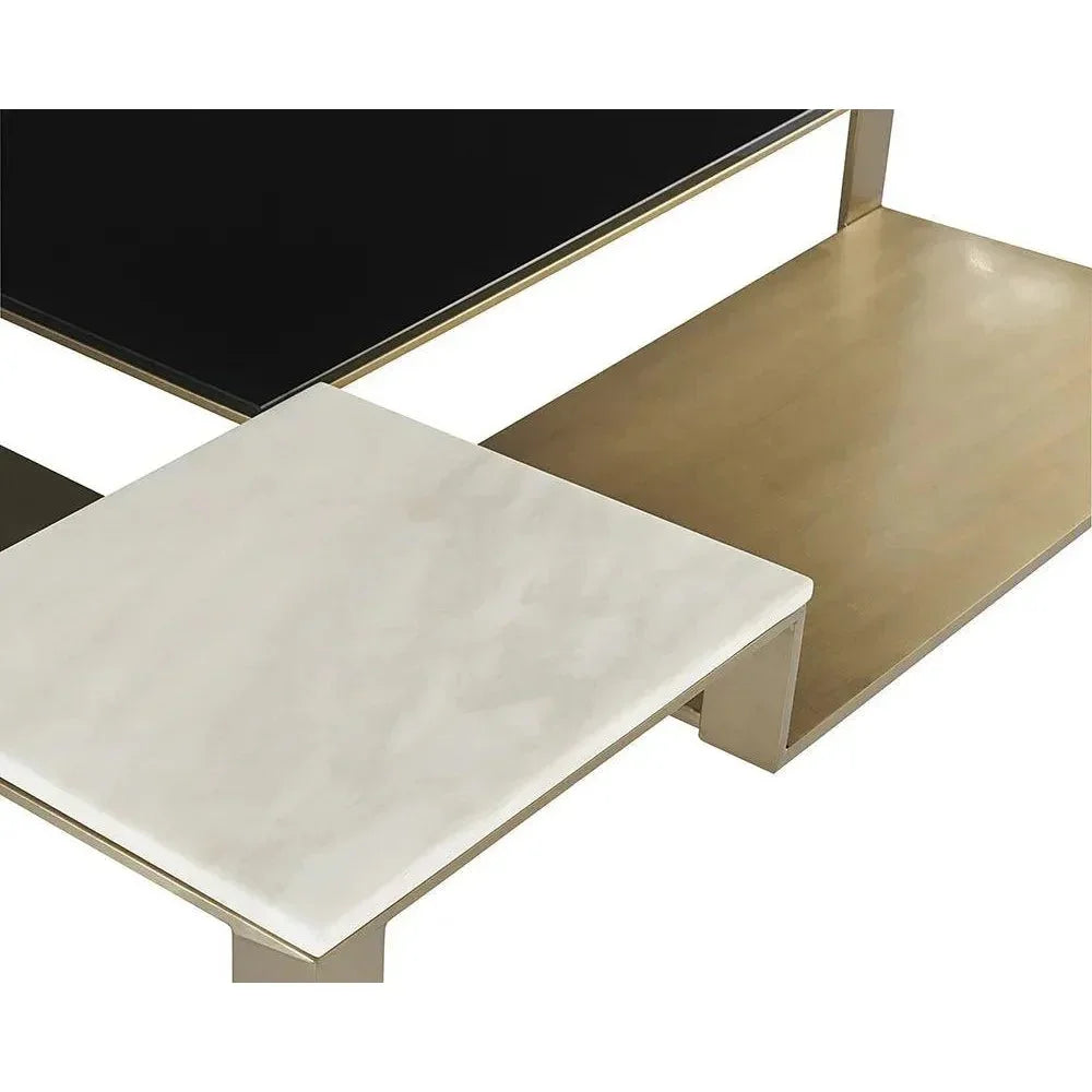 Saber Coffee Table With Marble & Gold Finish - LOOMLAN - SUNPAN - Coffee Tables