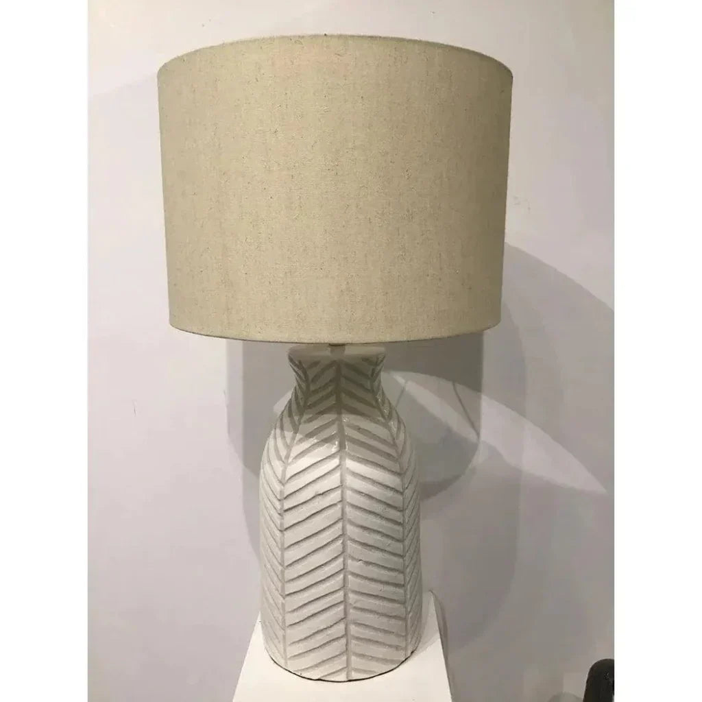 Sabrina Terracotta Cream Table Lamp - LOOMLAN - Bassett Mirror - Table Lamps