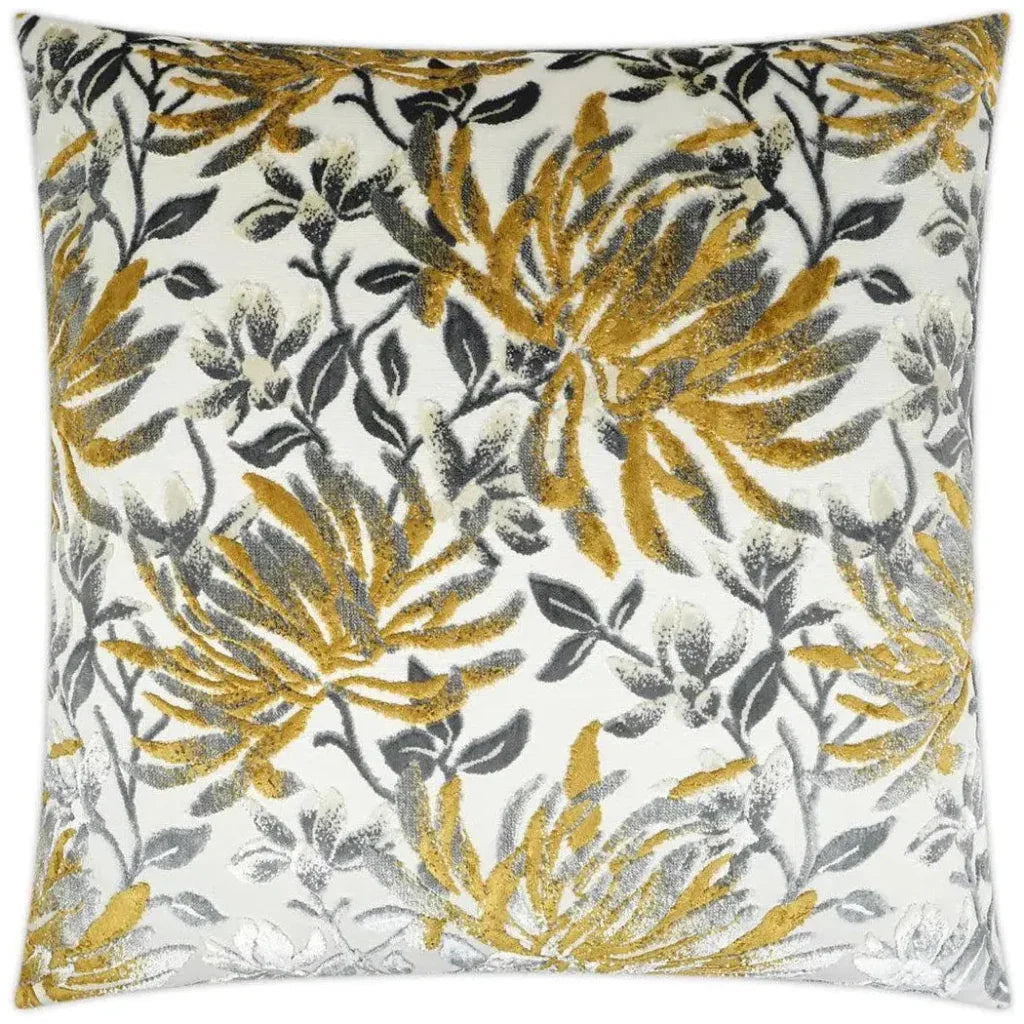 Sadah Mustard Floral Yellow Large Throw Pillow Insert - LOOMLAN - D.V. Kap - Throw Pillows