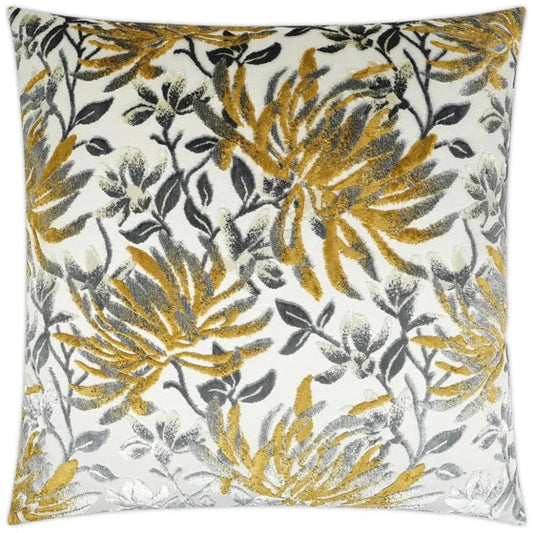 Sadah Mustard Floral Yellow Large Throw Pillow Insert - LOOMLAN - D.V. Kap - Throw Pillows