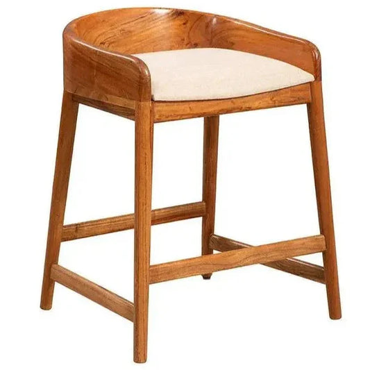 Saddle Linen Counter Stool - LOOMLAN - Counter Stools