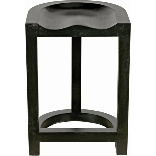 Saddle Wood Black Counter Stool - LOOMLAN - Noir - Counter Stools