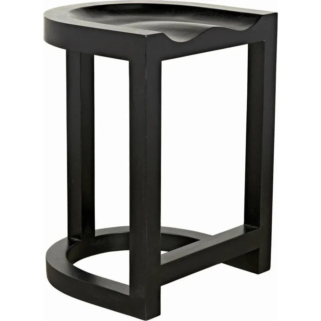 Saddle Wood Black Counter Stool - LOOMLAN - Noir - Counter Stools