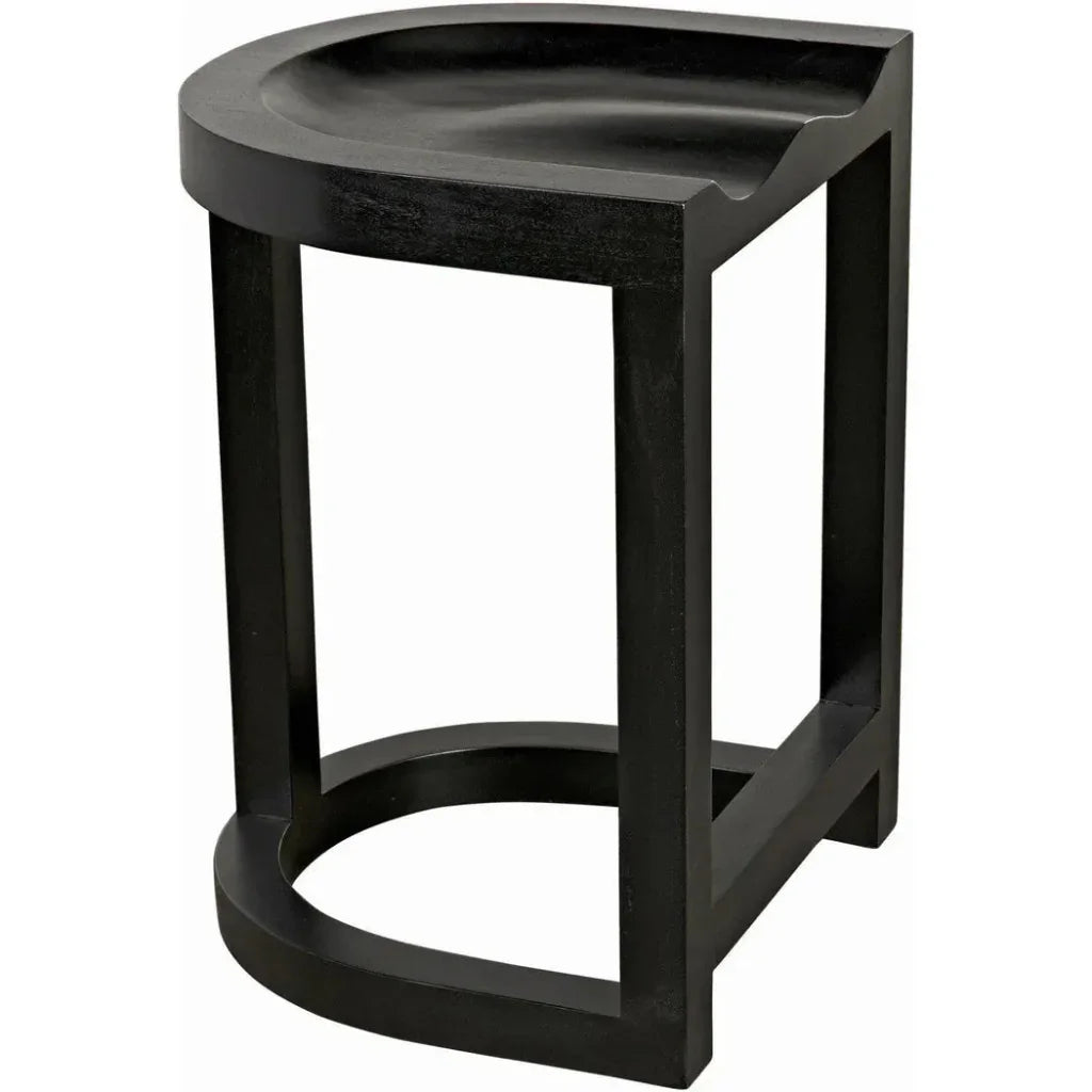Saddle Wood Black Counter Stool - LOOMLAN - Noir - Counter Stools