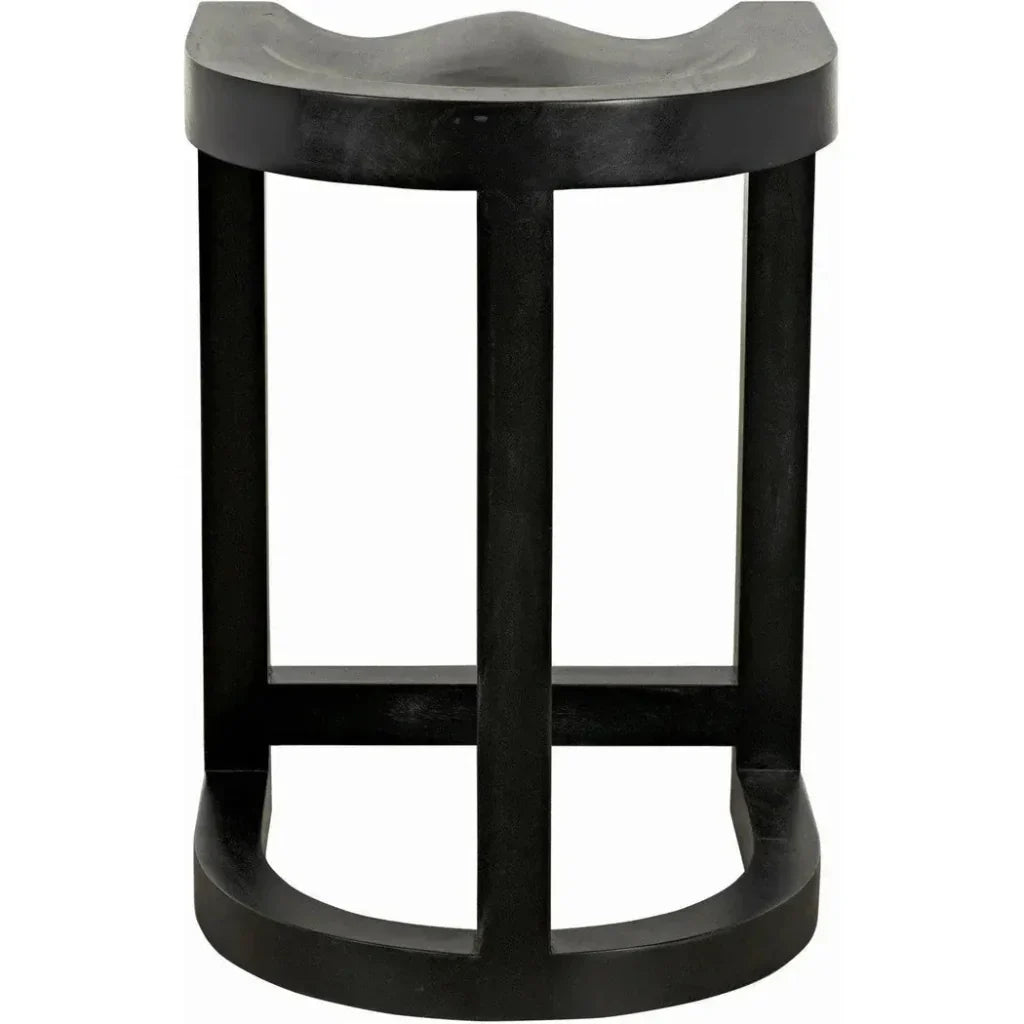Saddle Wood Black Counter Stool - LOOMLAN - Noir - Counter Stools