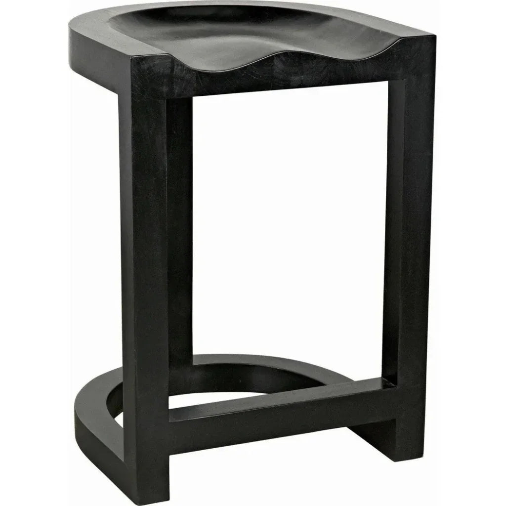 Saddle Wood Black Counter Stool - LOOMLAN - Noir - Counter Stools