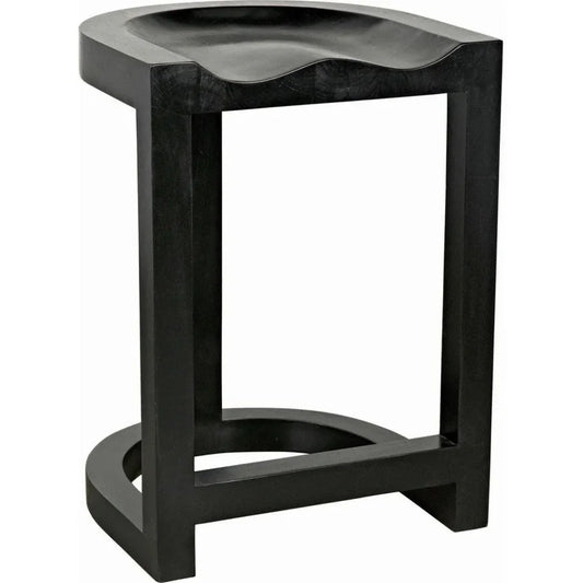 Saddle Wood Black Counter Stool - LOOMLAN - Noir - Counter Stools