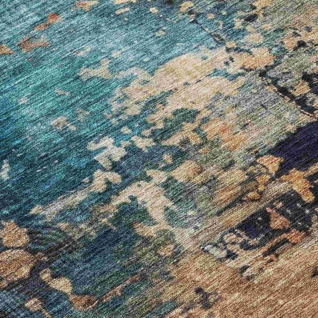 Sadeeya Teal Washable Indoor - Outdoor Rug - LOOMLAN - LOOMLAN Rugs - Outdoor Rugs
