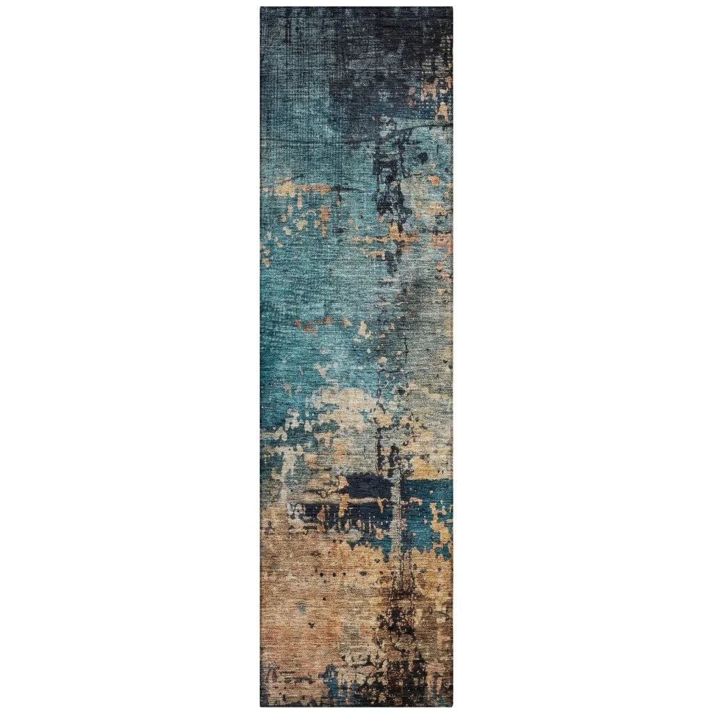 Sadeeya Teal Washable Indoor - Outdoor Rug - LOOMLAN - LOOMLAN Rugs - Outdoor Rugs
