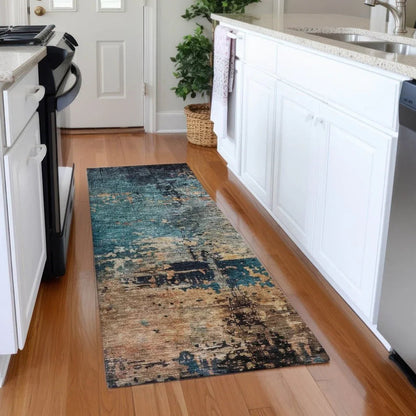 Sadeeya Teal Washable Indoor - Outdoor Rug - LOOMLAN - LOOMLAN Rugs - Outdoor Rugs