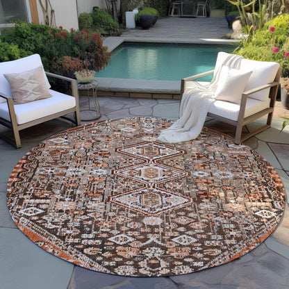 Saelain Brown Washable Indoor-Outdoor Rug