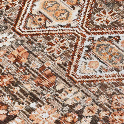 Saelain Brown Washable Indoor-Outdoor Rug