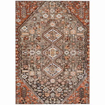 Saelain Brown Washable Indoor-Outdoor Rug