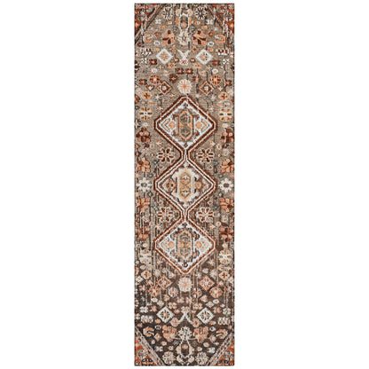 Saelain Brown Washable Indoor-Outdoor Rug
