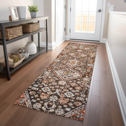 Saelain Brown Washable Indoor-Outdoor Rug