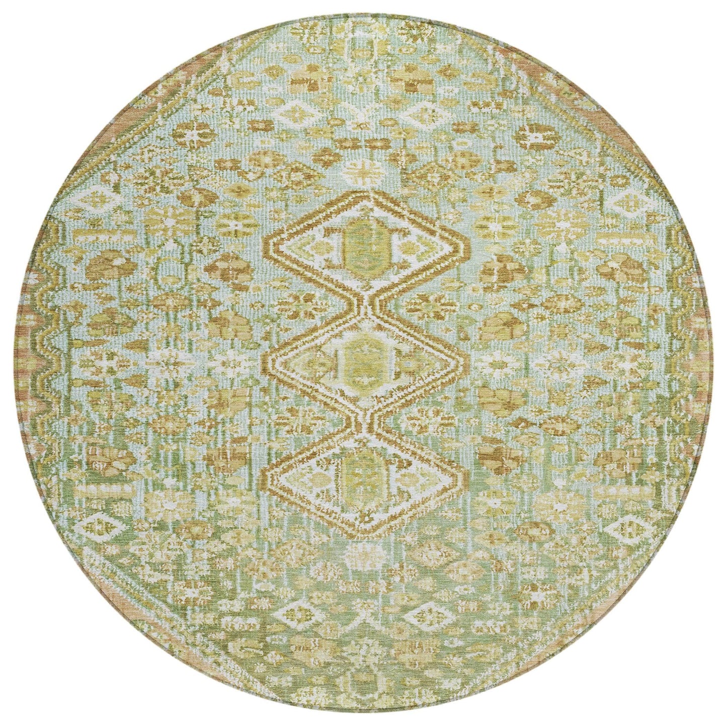 Saelain Green Washable Indoor-Outdoor Rug