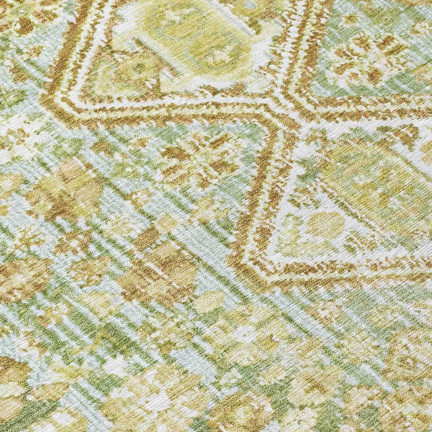 Saelain Green Washable Indoor-Outdoor Rug