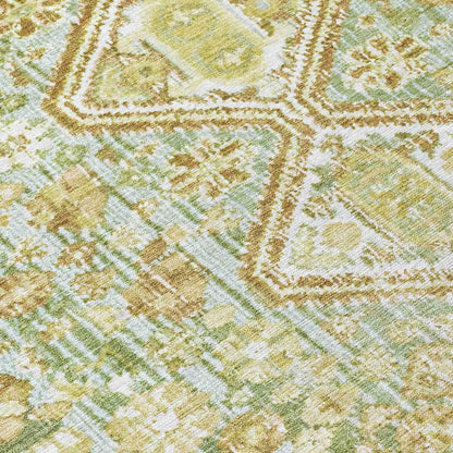 Saelain Green Washable Indoor-Outdoor Rug
