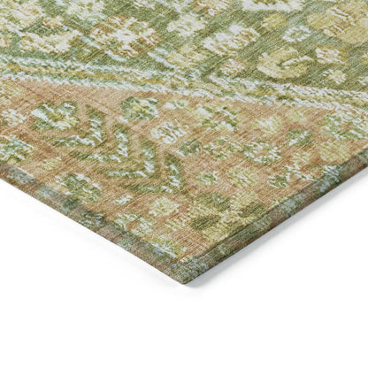 Saelain Green Washable Indoor-Outdoor Rug