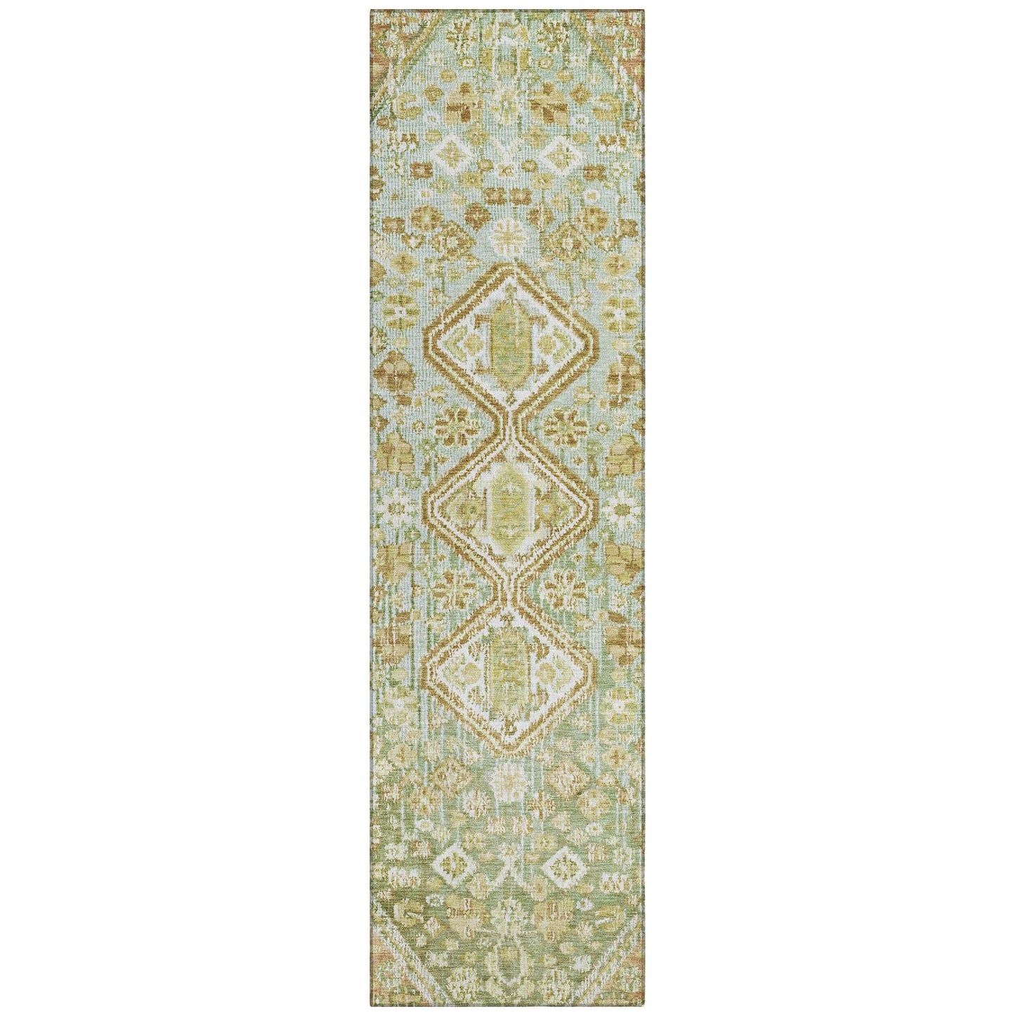 Saelain Green Washable Indoor-Outdoor Rug