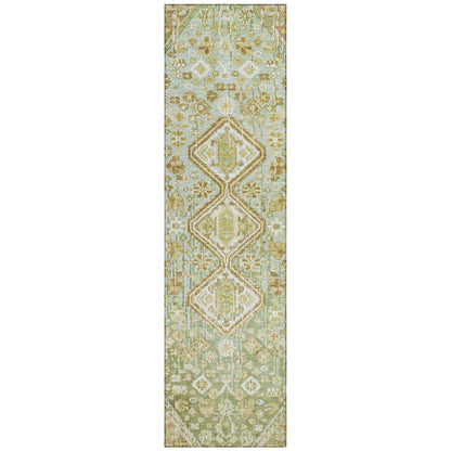 Saelain Green Washable Indoor-Outdoor Rug
