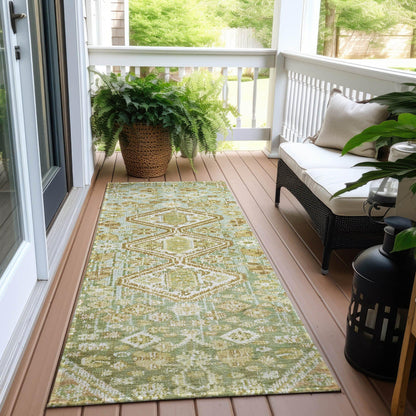 Saelain Green Washable Indoor-Outdoor Rug