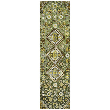 Saelain Olive Washable Indoor-Outdoor Rug