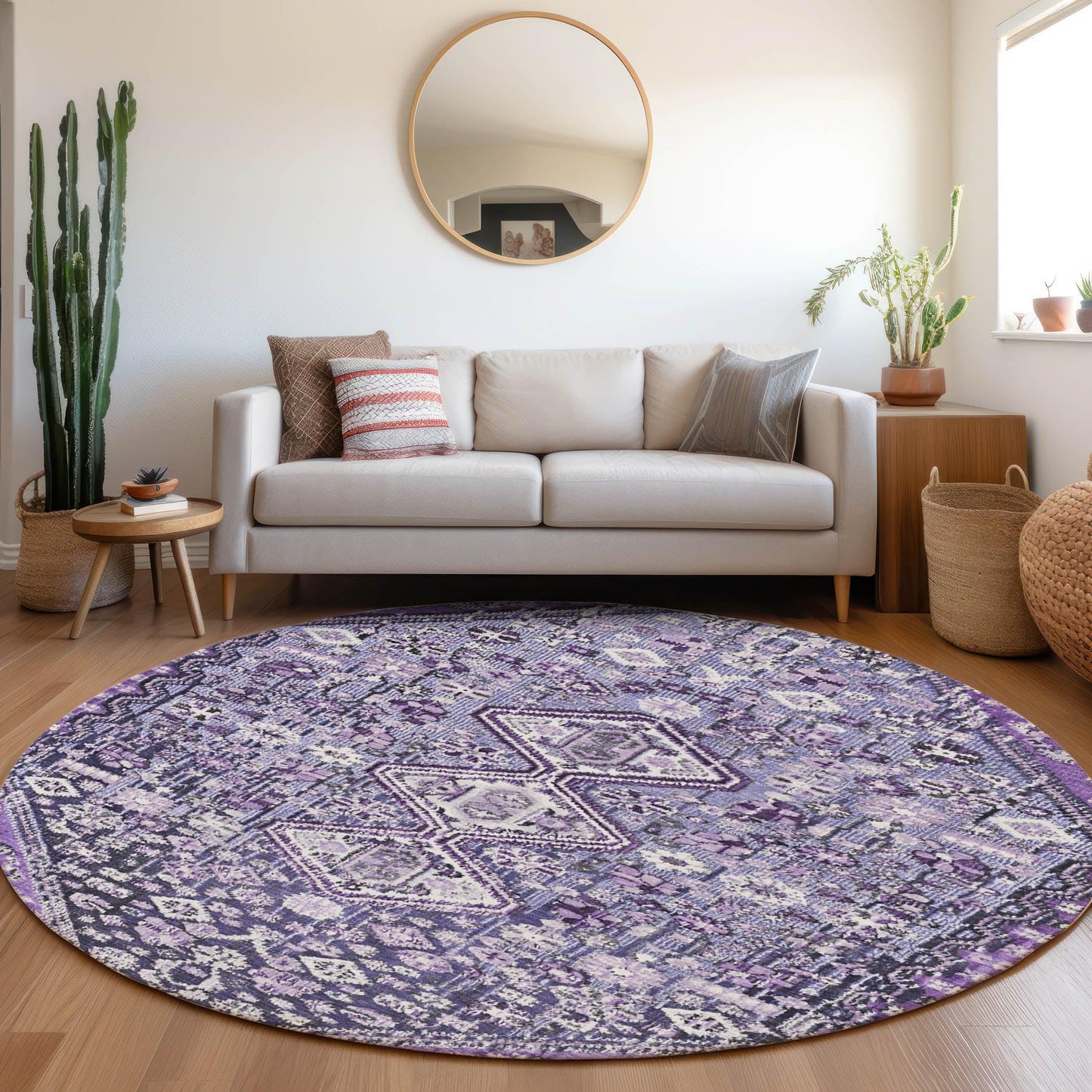 Saelain Purple Washable Indoor-Outdoor Rug