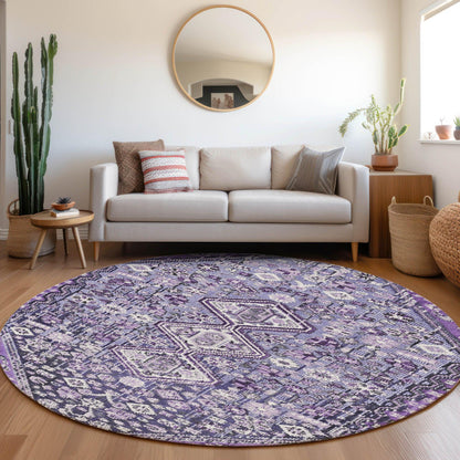 Saelain Purple Washable Indoor-Outdoor Rug