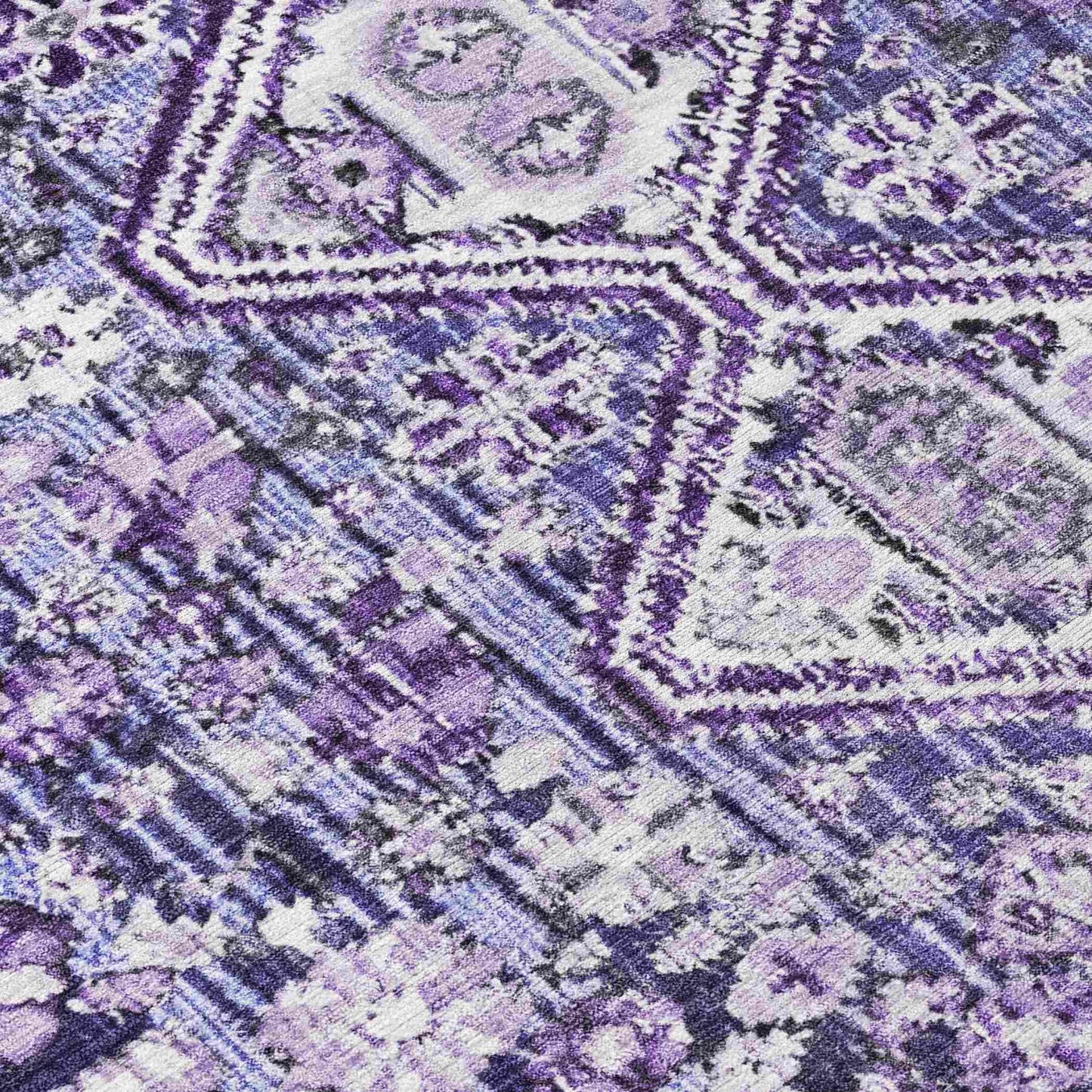 Saelain Purple Washable Indoor-Outdoor Rug